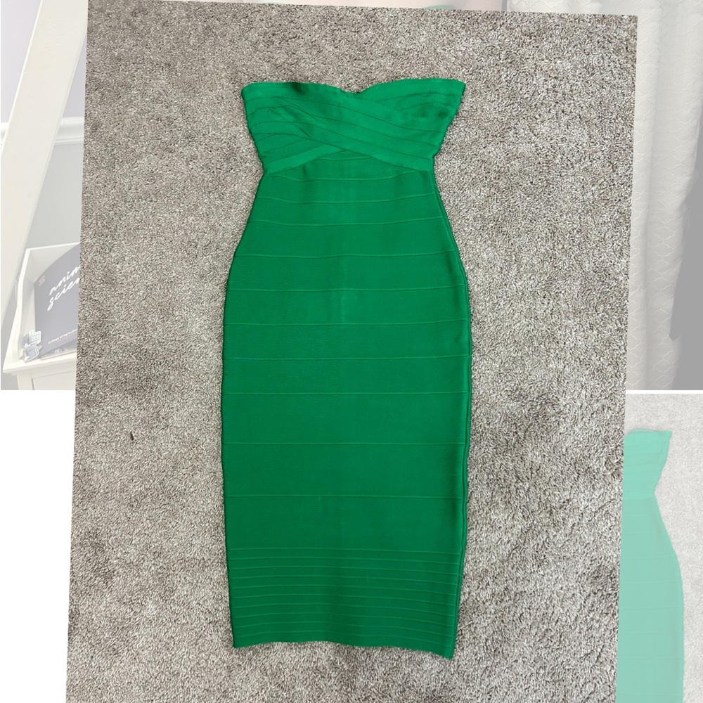 Green midi banded bodycon dress